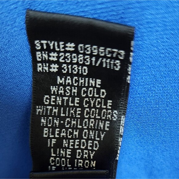 Alyx Dress XL Blue Faux Wrap Sleeveless Ruched Ruffle Party Wedding Stretchy - Picture 10 of 10